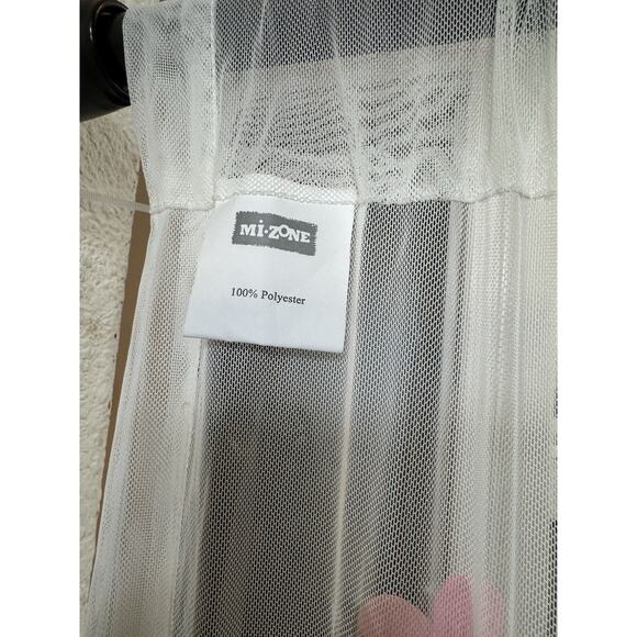 Set Of 2 Mi Zone Taylor Pink Flower Sheer Tailored Curtain Panels 51x83” - Picture 5 of 5